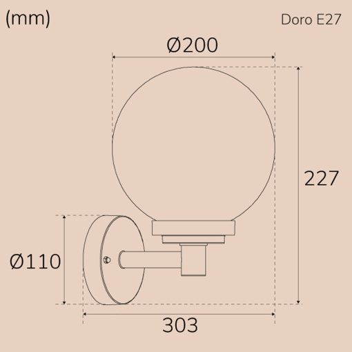 Doro Väggarmatur E27-sockel IP44 Corten - Image 9