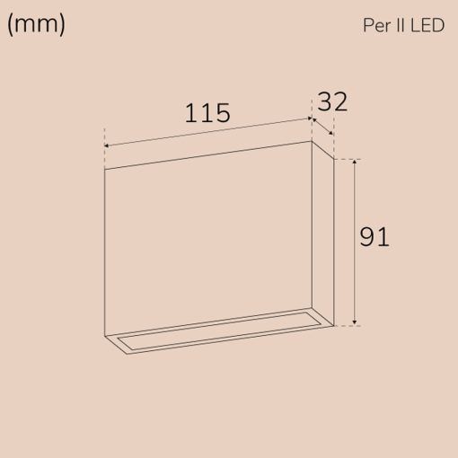 Per II Väggarmatur LED IP54 3000K 6W 430lm Corten - Image 10