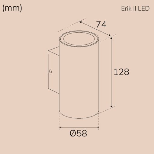 Erik II Väggarmatur LED IP65 3000K 6W 494lm Vit - Image 3