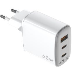 USB-laddare GaN 1 x USB-A + 2 x USB-C PD 65W
