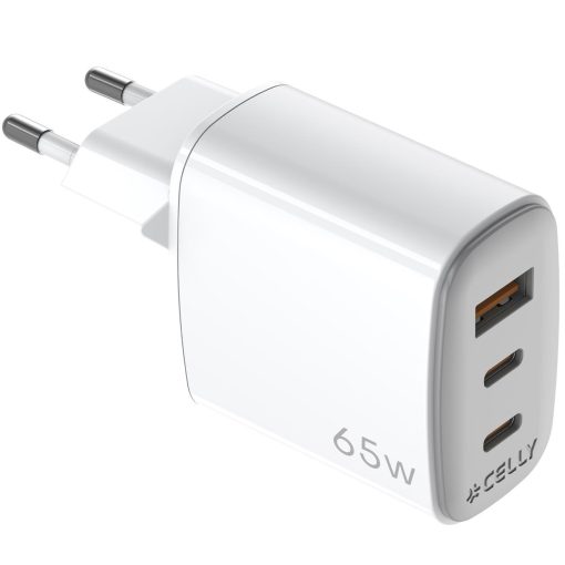 USB-laddare GaN 1 x USB-A + 2 x USB-C PD 65W