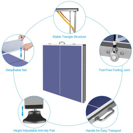 Bordtennisbord - Fällbart 180x90x76cm - Image 6