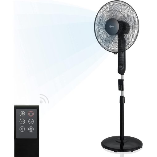 Golvfläkt 3 Hastigheter och Fjärrkontroll, Svart - Image 6