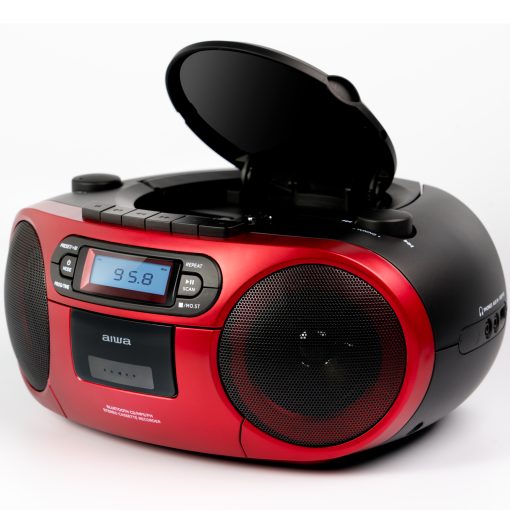 Kassettradio CD/FM-radio/Kassettband/USB/BT Röd - Image 4
