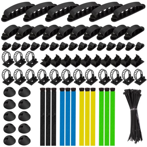 Kabelhanteringsset med 8 artiklar 128 delar Blandade färger - Image 19