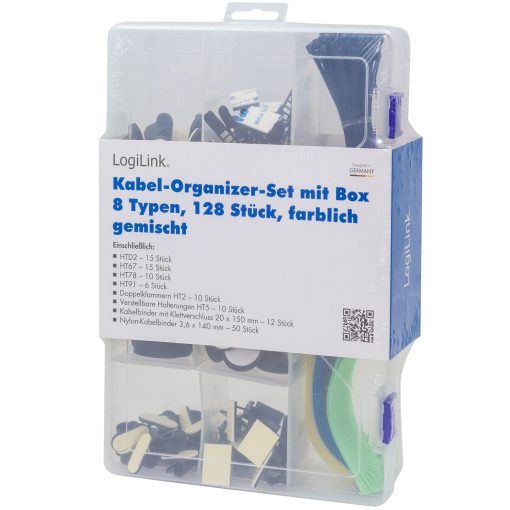 Kabelhanteringsset med 8 artiklar 128 delar Blandade färger - Image 18