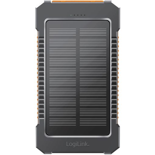 PowerBank 6.000 mAh 10W Solcell Svart/Orange - Image 9