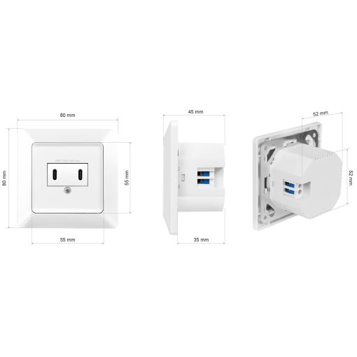 Vägguttag med 2xUSB-C PD 25W - Image 17