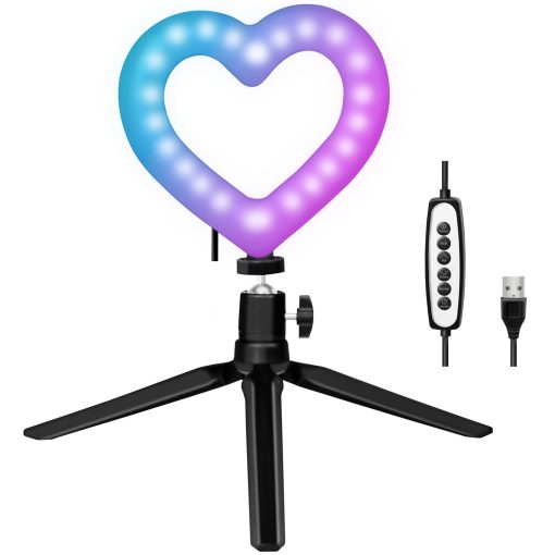 Ring light Hjärtform RGB med bordsstativ - Image 18