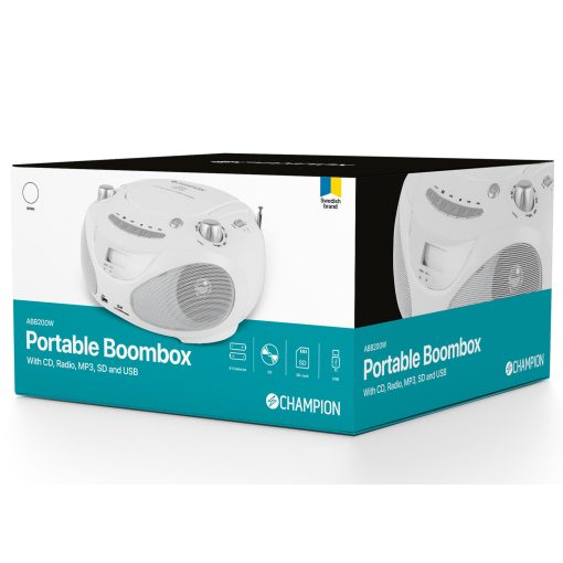 Boombox CD/Radio/MP3/USB White - Image 3