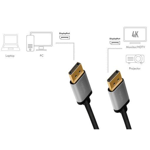 DisplayPort-kabel 4K/60Hz Aluminium 1m - Image 10