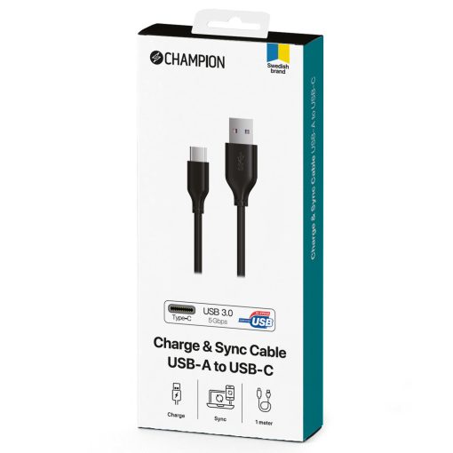 USB-A till USB-C Kabel 1m Svart - Image 6