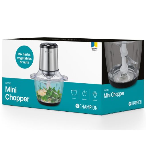 Mini Chopper 1,2L 400W Glasskål MC310 Rostfri - Image 12