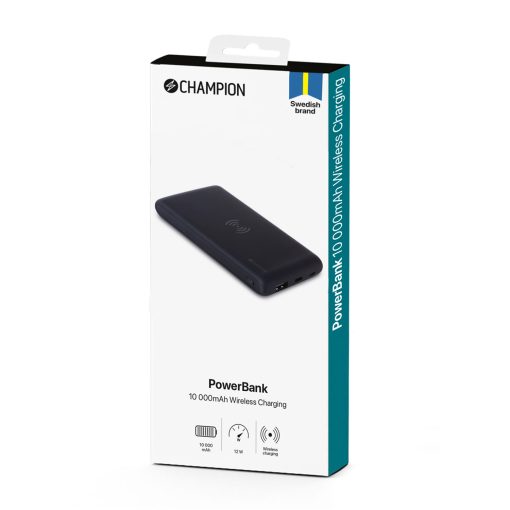 PowerBank 10.000 mAh 12W + Wireless Charging Svart - Image 8