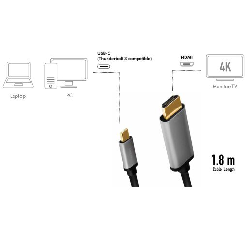 USB-C -> HDMI 4K/60Hz Aluminium 1,8m - Image 9