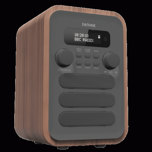 Radio DAB+/FM Bluetooth Trä/grå DAB-48GR Trä/Grafitgrå - Image 3