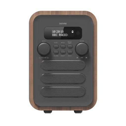 Radio DAB+/FM Bluetooth Trä/grå DAB-48GR Trä/Grafitgrå