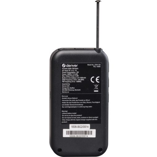 Radio DAB+/FM Pocket-modell Laddbart batteri DAH-126 - Image 3