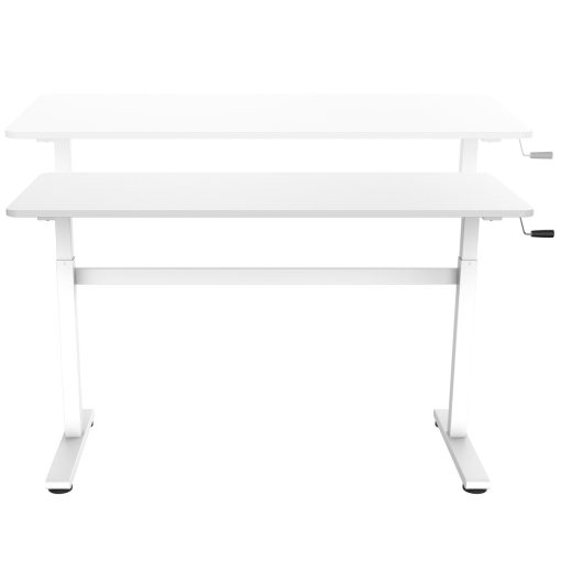 Höj-/sänkbart skrivbord Manuellt 140x60cm Vit - Image 26