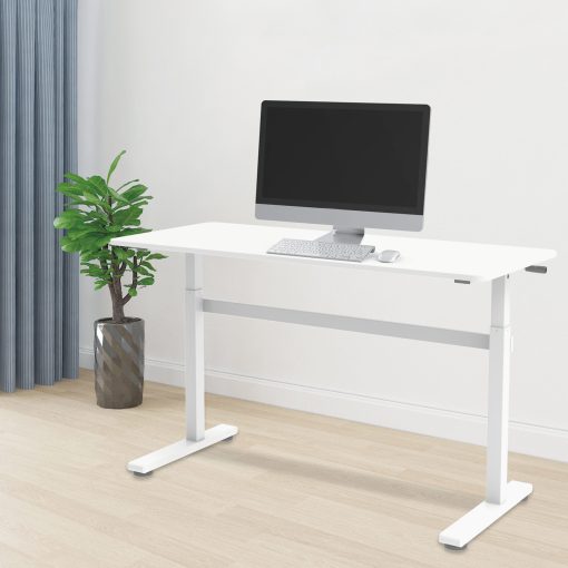 Höj-/sänkbart skrivbord Manuellt 140x60cm Vit - Image 18