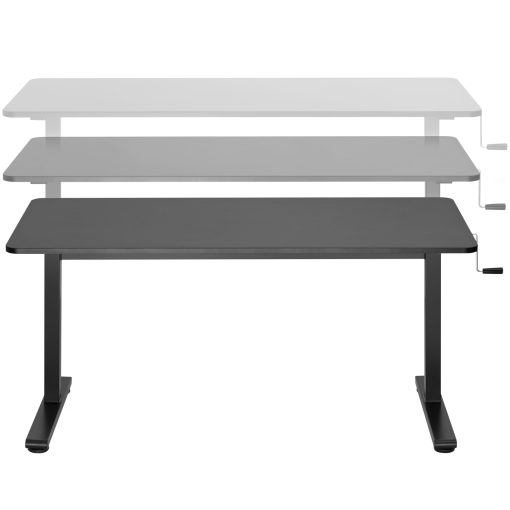 Höj-/sänkbart skrivbord Manuellt 140x60cm Sv - Image 5