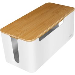 Cable box - Kabelgömma m bambulock 32x14x13cm