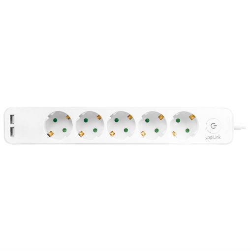 Grenuttag 5-vägs + 2st USB m brytare 1,5m Vit - Image 3