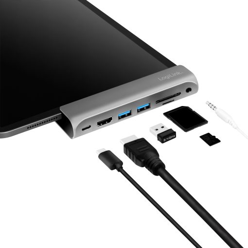 USB-dockningsstation iPad 7-port USB3.2 Alu - Image 14