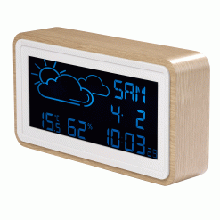 Väderstation Klocka Alarm Kalender WS-72 Trä