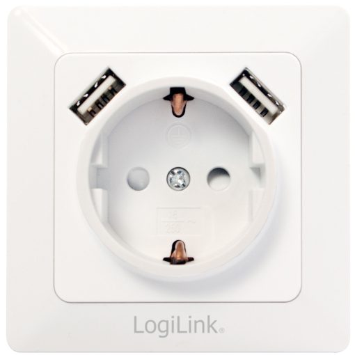 Vägguttag 230V med 2xUSB 2,1A