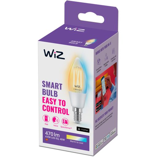WiFi Smart LED E14 Kron 40W 470lm Filament Varm-kallvit - Image 3