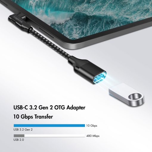 Vinklad USB-C-kabel USB 3.2 15W 0,2m - Image 4