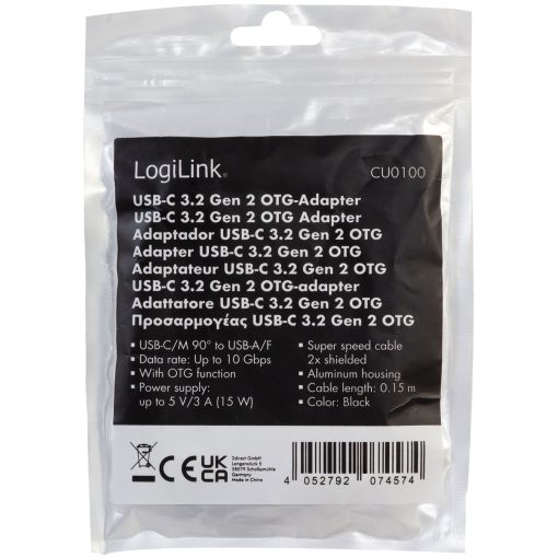 Vinklad USB-C-kabel USB 3.2 15W 0,2m - Image 7