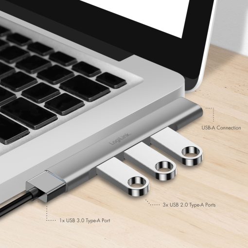 Ultraslim 4-port USB-A hub 1 x USB-A3.0, 3 x USB-A2.0 - Image 10