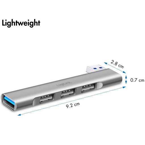 Ultraslim 4-port USB-A hub 1 x USB-A3.0, 3 x USB-A2.0 - Image 12