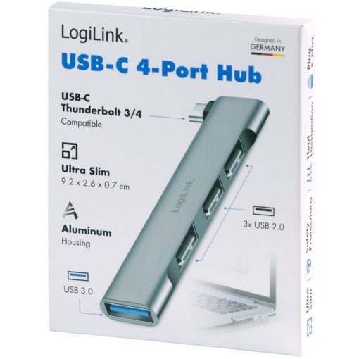 Ultraslim 4-port USB-C hub 1 x USB-A3.0, 3 x USB-A2.0 - Image 5
