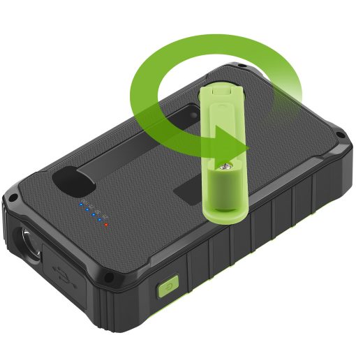 PowerBank 10.000 mAh Solcell Vev Svart/Grön - Image 13