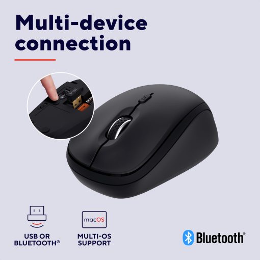 Yvi+ Trådlös mus Bluetooth / 2,4 GHz Svart - Image 7