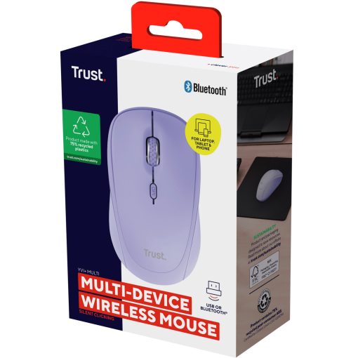 Yvi+ Trådlös mus Bluetooth / 2,4 GHz Lila - Image 3