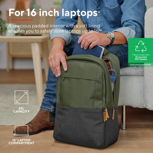 Lisboa Ryggsäck för laptop 16" Grön - Image 4