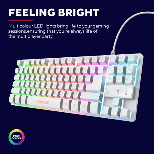 GXT 833W Thado Gamingtangentbord TKL RGB Nordisk layout Vit - Image 12