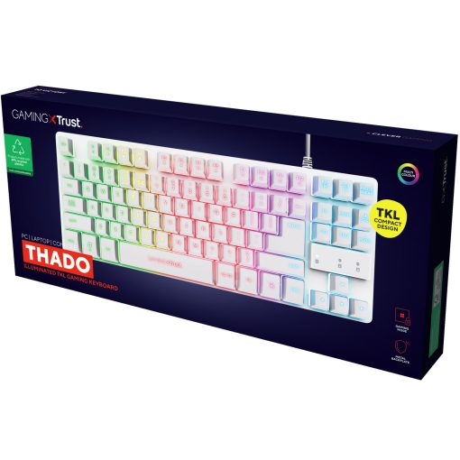 GXT 833W Thado Gamingtangentbord TKL RGB Nordisk layout Vit - Image 6