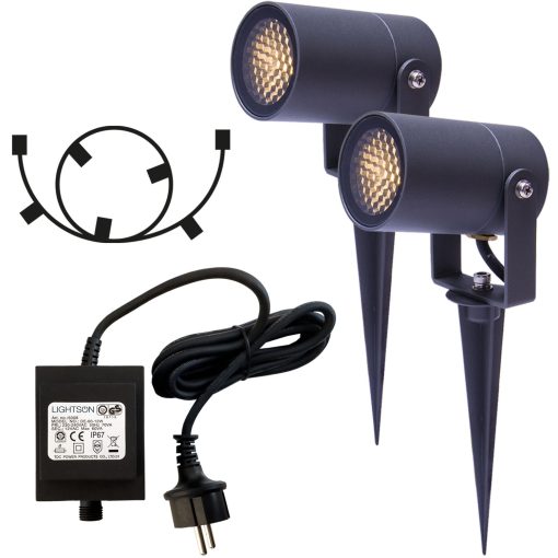 Luna Startpaket 2 x Trädgårdsspot Grå - Image 23